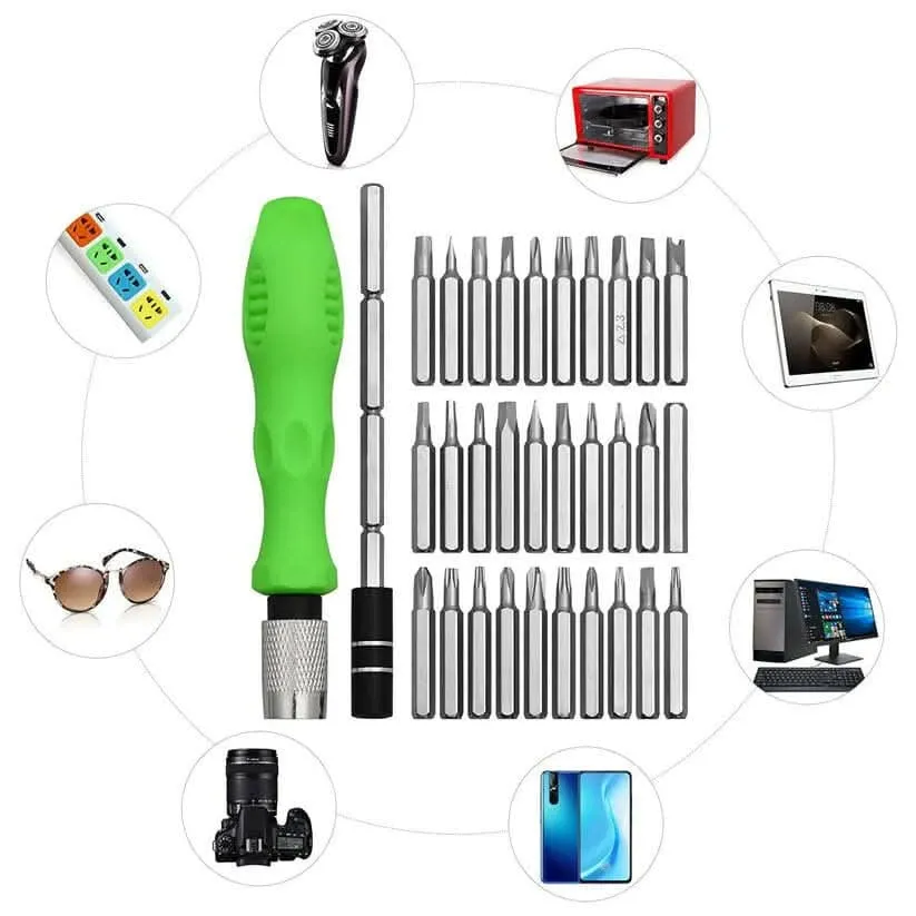 32 In 1 Mini Screwdriver Bits Set with Magnetic Flexible Extension Rod for Home Appliance