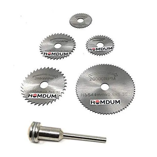 Homdum Multinational 130W Maf Mini Rotary Die Grinder Tool Kit with 40 pcs grinding accessories,1 pc Flexible shaft   6 Pcs Mini HSS Circular Saw Blade   3 PCs Mini Multi Circular Saw Blade