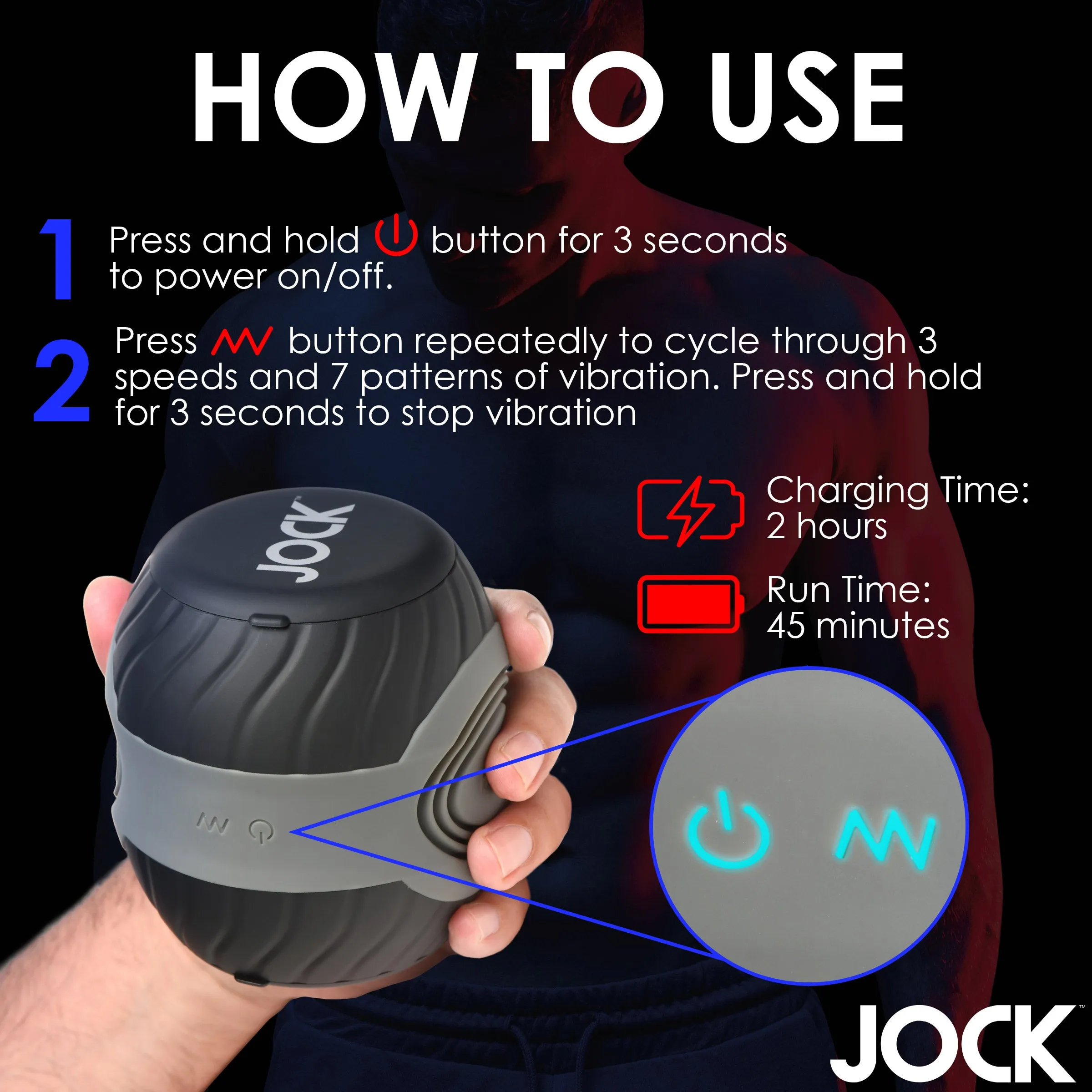Jock 10X Vibrating & Squeezing Masturbator