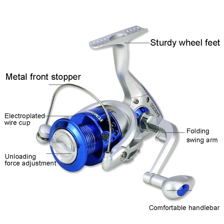 YUMOSHI SA Series Spinning Reel Plastic Head Fishing Reel Fishing Rod Reel, Specification: SA3000